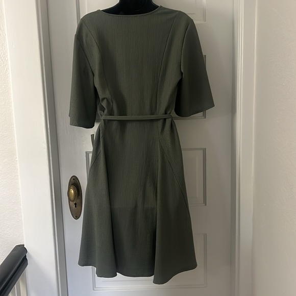 Ladies size M Olive green dress with gold tasseled belt, by Tash + Sophie. NWT - Picture 2 of 6